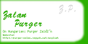 zalan purger business card